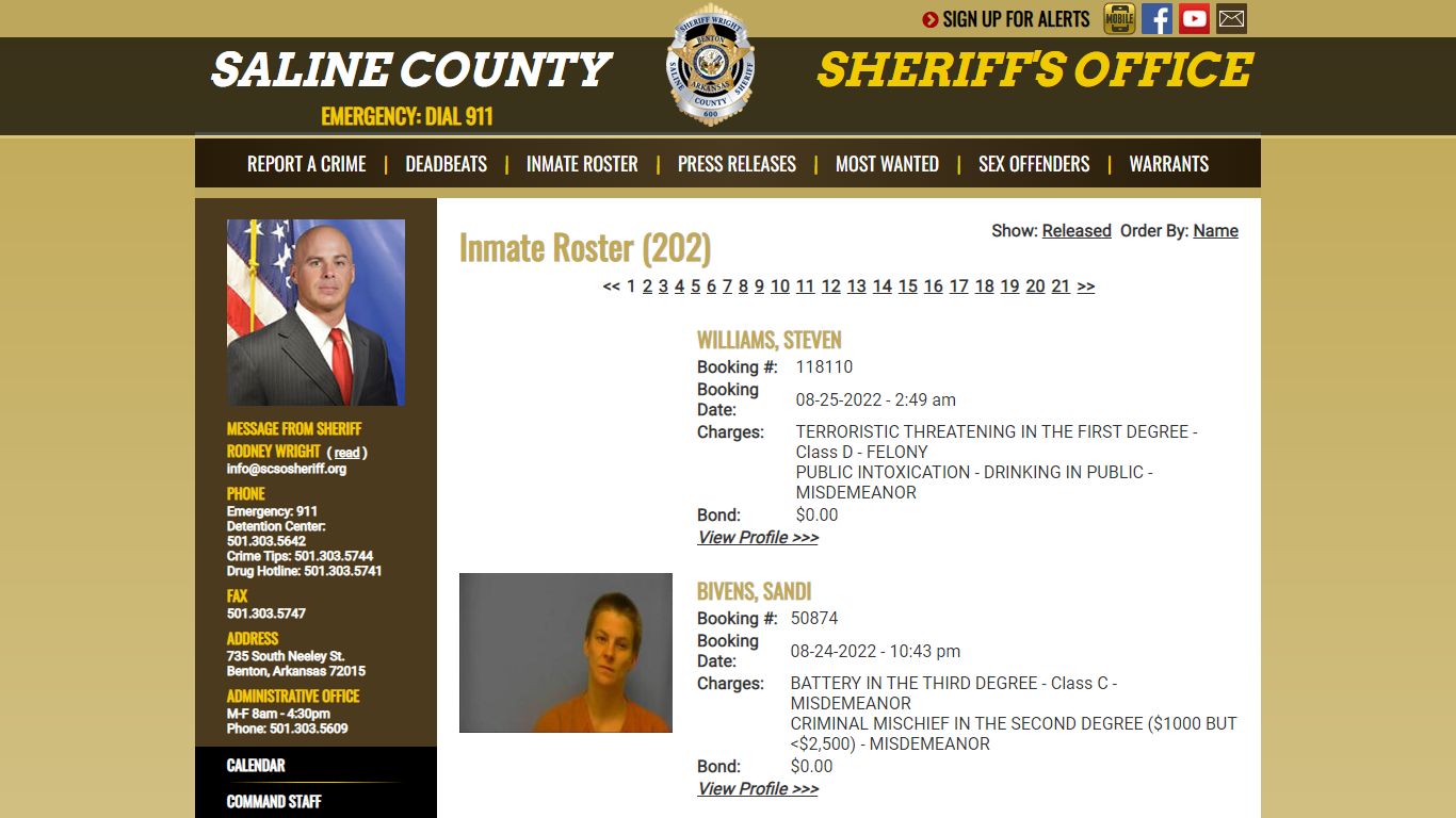 Inmate Roster - Current Inmates Booking Date Descending - Saline County ...