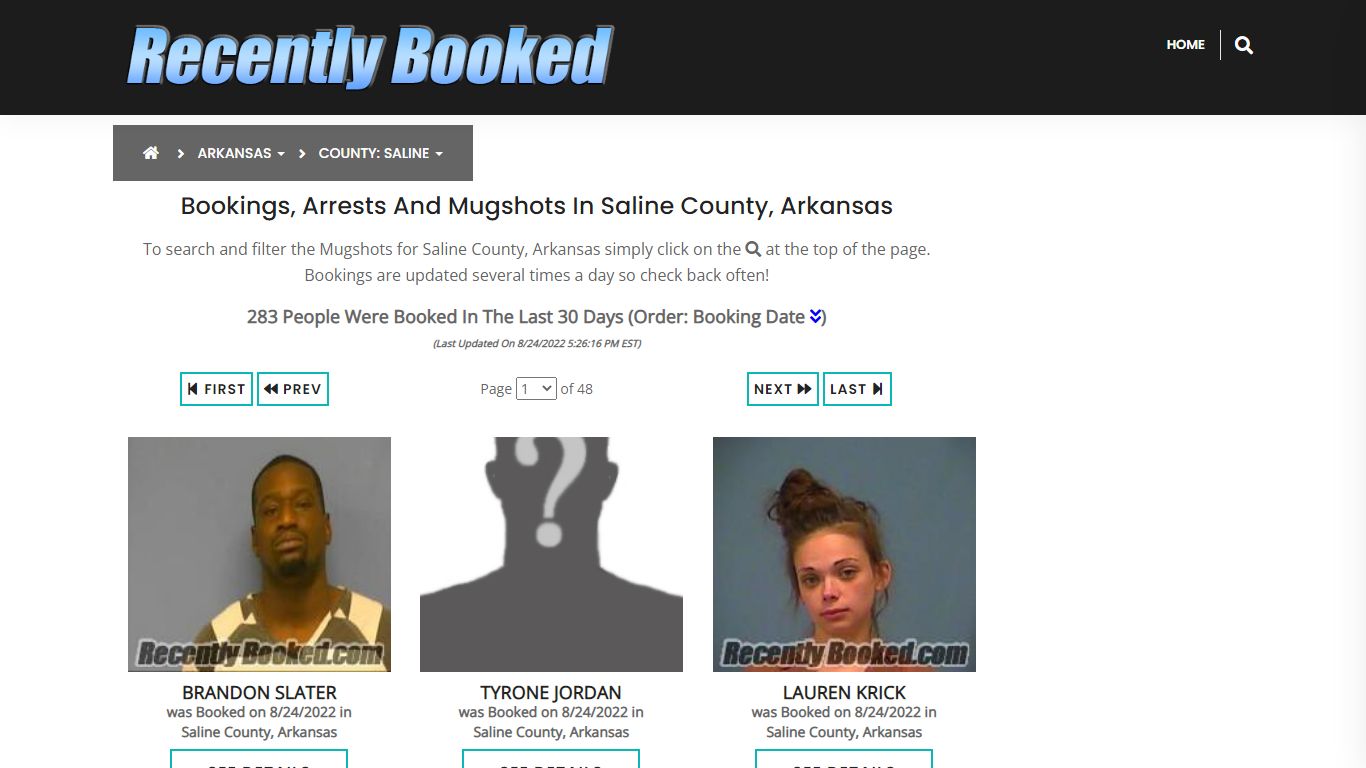 Recent bookings, Arrests, Mugshots in Saline County, Arkansas